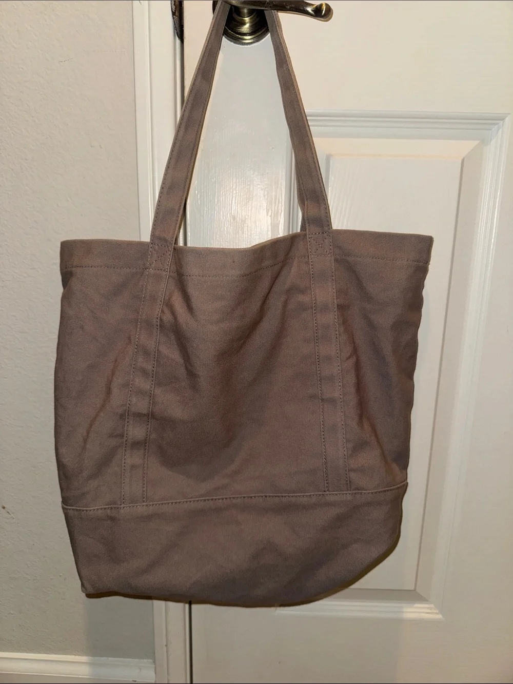 PINK Victoria's Secret Brown Canvas Tote with White Dog Graphic